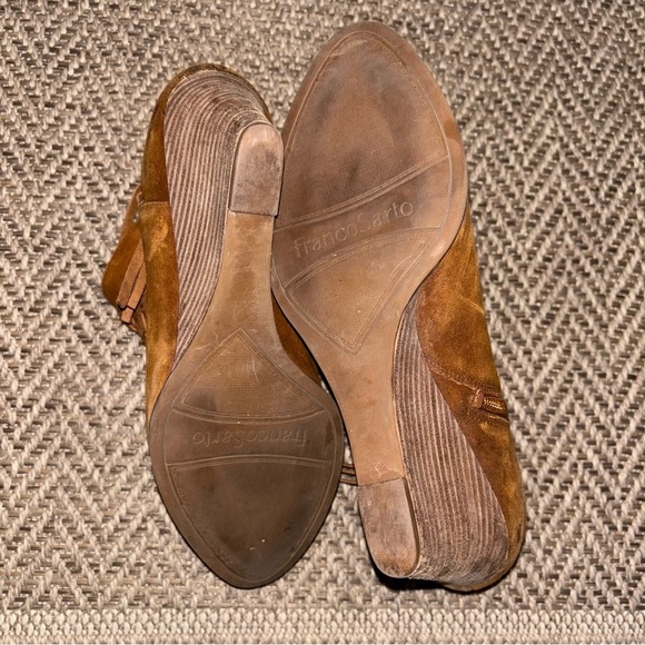 FRANCO SARTO Loni Wedge Booties Suede Size 9.5 - Picture 8 of 8